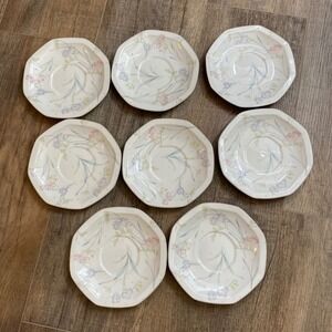 Christopher Stuart Fresh As Spring Y0003 Floral Octagon Saucers Set of 8